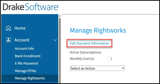 Link to edit payment info